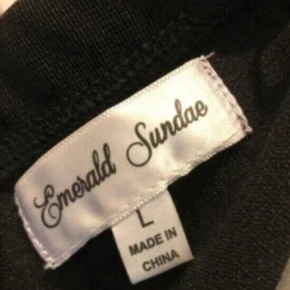 NWT Emerald Sundae Black Strapless Bodycon Fancy Party Dress Juniors Large - Picture 8 of 8